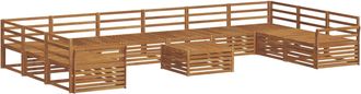 vidaXL Juegos De Sof&aacute;s 11 Uds. Natural Madera De Acacia S&oacute;lida Vidaxl