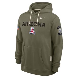 Nike Arizona 2025 Military Appreciation Nike Mens Dri-FIT College Pullover Hoodie in Green | 03AZ2DHUAN-R4M
