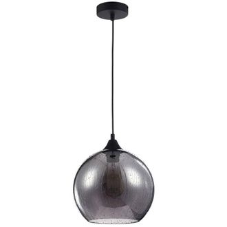Maytoni Sospensione Contemporanea Bergen Metallo Nero 1 Luce Diffusore Fumè