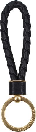 Bottega Veneta Damens Schl&uuml;sselanh&auml;nger Leder Schwarz/Gold
