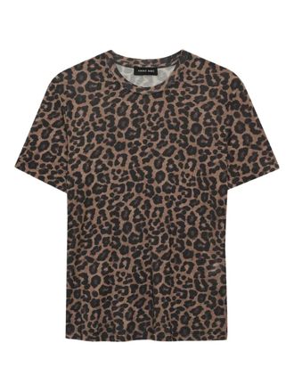 Anine Bing T-shirt Sylvie leopardata - Marrone