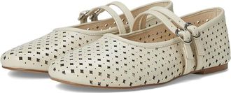 Seychelles Royal Ballet Flat Womens Off White Leather Adjustable Strap VER371