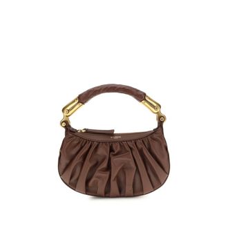 Balmain Brown Calf Leather Bos Taurus Shoulder Womens Bag