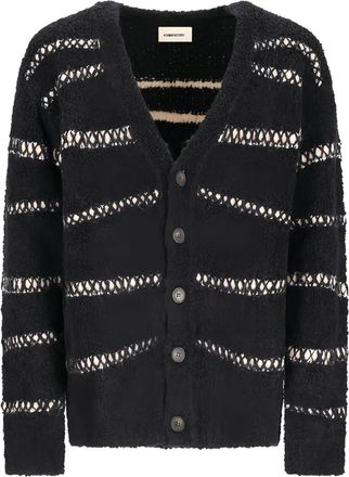 ATOMOFACTORY Cardigan bouclé a righe - Nero