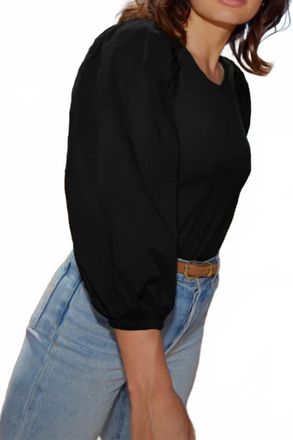 Nation Ltd Shalom Tie Back Combo Tee In Jet Black