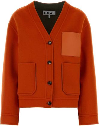 Loewe Orange Wool Blend Cardigan