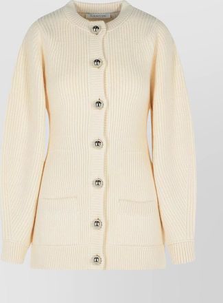 Lanvin longline knit cardigan front pockets