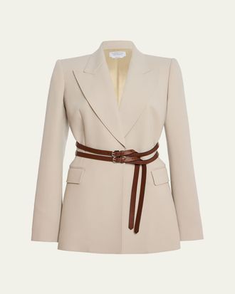 Gabriela Hearst Daniel Wrap Belted Blazer Jacket