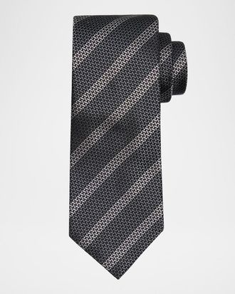 Brunello Cucinelli Mens Cross Stitch Stripe Tie