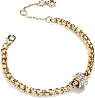 BaubleBar Jonie Link Bracelet in Gold/Clear at Nordstrom, Size Small
