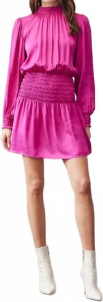 Bella Dahl Smocked Waist Mini Dress In Smoke Shadow