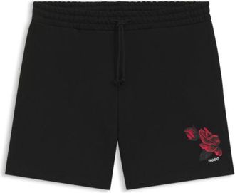 HUGO BOSS Rose-artwork shorts in cotton terry