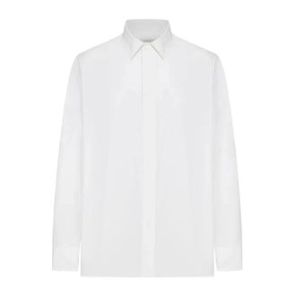 Saint Laurent Formal Shirts, male, White, Size: XL Classic Collar Poplin Shirt