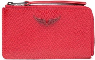 Zadig&Voltaire Wild python-effect cardholder - women - Calf Leather/Cotton - One Size - Red