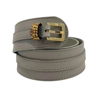 Borbonese Belts, female, Gray, Size: ONE SIZE Adjustable Genuine Leather Belt