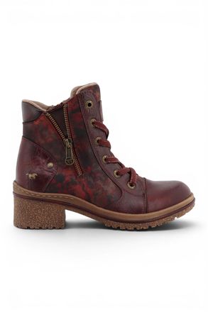 Mustang Womens Burgundy Floral Lace-Up Winter Ankle Boots - M0092001