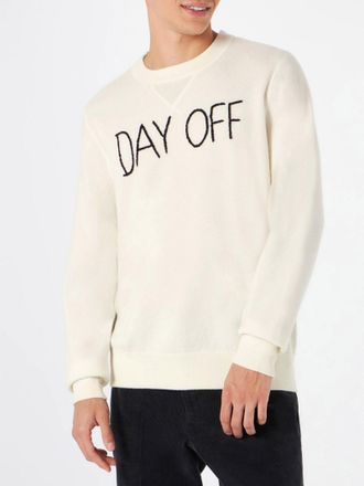 MC2 Saint Barth Man Crewneck Knitted Sweater With Day Off Embroidery