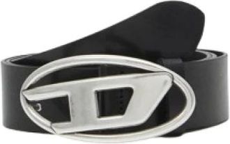 Diesel Oval D Logo B-1Dr Riem - Heren - Riemen - Zwart - 100 CM - Leer - Accessoires