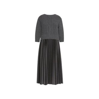 Max Mara Wkdcalco Geplooide Midi-jurk - Dames - Jurken - Grijs - Maat: S Wol