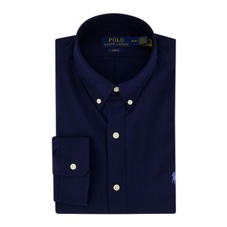 Polo Ralph Lauren Overhemden, Heren, Blauw, S, Katoen, Casual Donkerblauw Overhemd