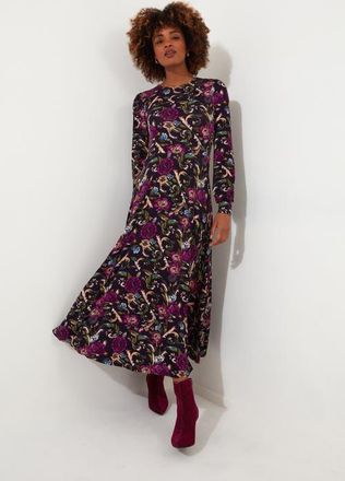 Joe Browns Stretch Knit A-Line Midi Dress in Vintage Bouquet Floral at Nordstrom, Size Small