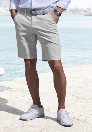 John Devin Chinoshorts JOHN DEVIN regular-fit, Herren, Gr. 32, N-Gr, grau (hellgrau), Web, Obermaterial: 98% Baumwolle, 2% Elasthan, unifarben, regular fit kurz,