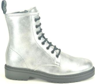 Nero Giardini Zilver Boot - Dames - Veterlaarzen - Grijs - 38 EU - Leer - Schoenen