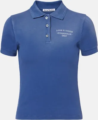Acne Studios Faded cotton-blend piqu&eacute; polo shirt