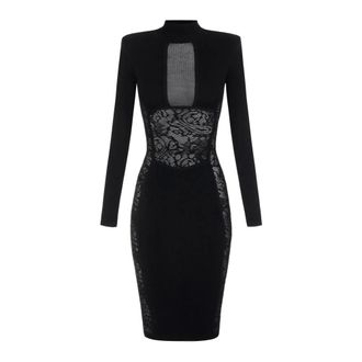 Elisabetta Franchi Dames, Jurken, Zwart, Maat: S