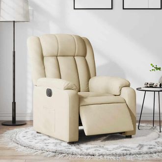 vidaXL Vidaxl - Sill&oacute;n Reclinable El&eacute;ctrico De Tela Crema