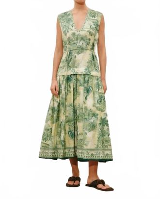 Alemais Sara Midi Dress In Green Floral