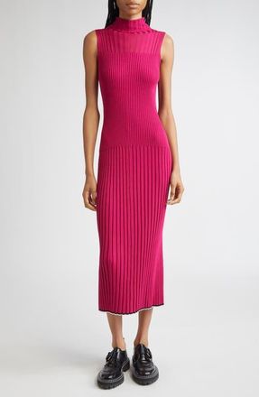 Proenza Schouler Maia Rib Midi Tank Dress in Fuschia at Nordstrom, Size X-Small
