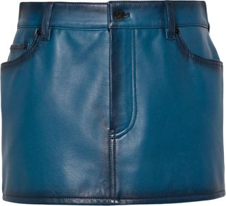 Acne Studios faded leather mini skirt - women - Viscose/Lambskin - 36 - Blue