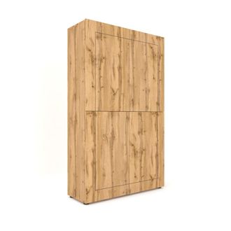 Itamoby Armario alto 4 puertas 100x35x165 cm efecto madeira roble natural