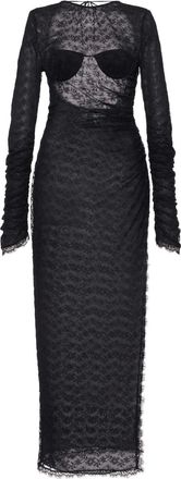 Alessandra Rich Open Back Black Silk Lace Dress Size XS