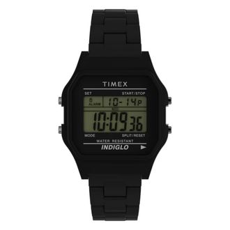 Timex 80 36mm Glossy Black Resin Bracelet Mens Watch