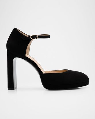 Stuart Weitzman 100mm Babette Suede Platform Pumps