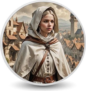 OEM Cr&oacute;nicas De Los Guardianes Encapuchados: El Vagabundo De Marfil, Moneda De Plata De 1 Oz