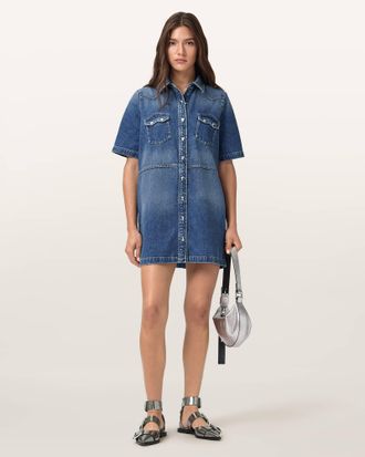 AllSaints Rock Denim Mini Dress