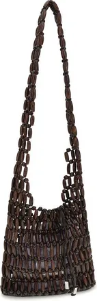 Staud Womens Brown Wood Shoulder Bag