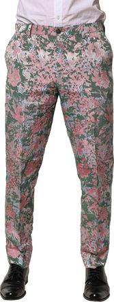 Dolce & Gabbana Multicolor Floral Jacquard Mens Pants