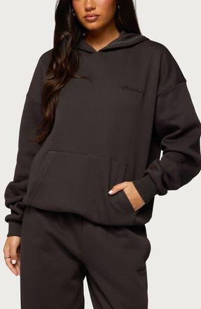 Edikted Basic Girl Oversize Hoodie in Dark-Gray at Nordstrom, Size X-Large