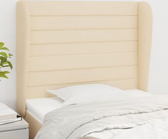 vidaXL Cabecero Con Orejas De Tela Color Crema 103x23x118/128 Cm Vidaxl