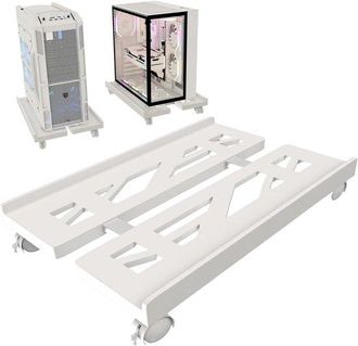 No Brand Supporto Per Pc/supporto Per Cpu Da Scrivania - Larghezza Regolabile Con Ruote Antiscivolo Bloccabili - Compatibile Con La Maggior Parte Dei Pc - Bian