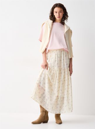 Twik Womens Flowers and embroidery maxi skirt