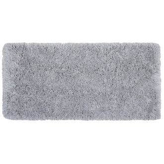Beliani Alfombra Peluda Gris Claro De Pelo Largo 80 X 150 Cm Rectangular Con Mechones De Algod&oacute;n Cide
