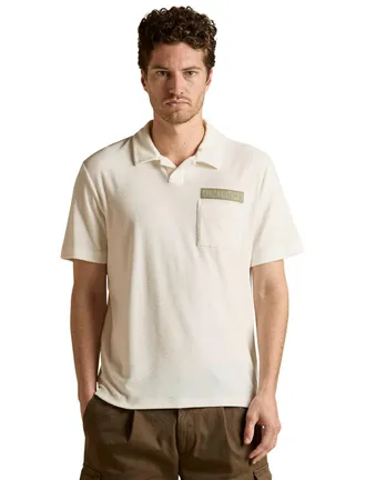 Aeronautica Poloshirt Aeronautica Militaire badstof off white v hals