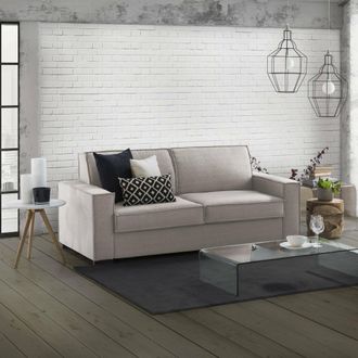 Dmora Talamo Italia - Sofa Cama Achiropita, Gran Sof&aacute; De 2 Plazas, 100% Made In Italy, Sof&aacute; De Sal&oacute;n Con Apertura Giratoria, En Tela Acolchada, Con Reposabr
