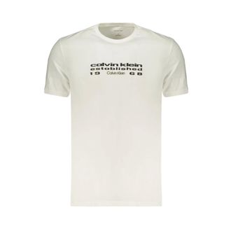 Calvin Klein T-shirt in Cotone con Stampa Logo - - Tops - Uomo - Bianco - M