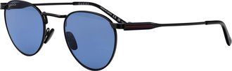 Gucci Mens Sunglasses Gg1875s Black-Blue Metal Black-Black-Blue Black/black/blue